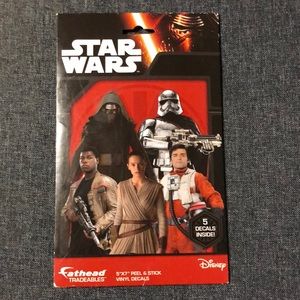 2015 Star Wars: The Force Awakens Fathead Tradeables 5 Vinyl Decals Pack NIP
